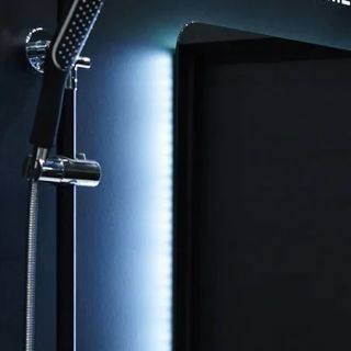 Зеркало Armadi Art Vallessi с подсветкой и полкой антрацит 80см 550/2