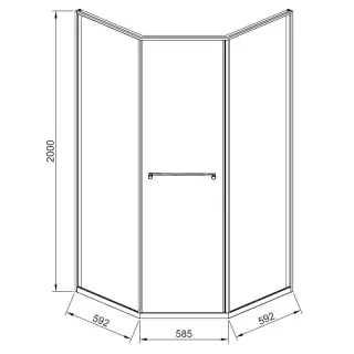 Душевой уголок Timo T33L 100x100 см левый никель