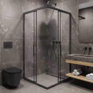 Душевой уголок Timo T40 90x90 см чёрный