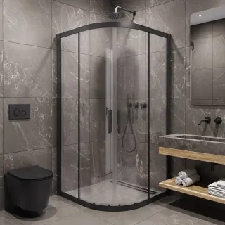 Душевой уголок Timo T47 100x100 см чёрный