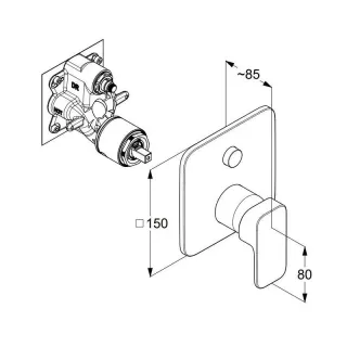 Смеситель для ванны Kludi Renon 42759N575 брашированный никель