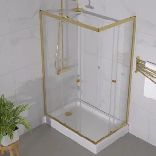 Душевой уголок Triton Вента -Голд Щ0000073919 120x80 см профиль золото стекло прозрачное