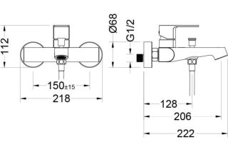 Смеситель для ванны Aquatek Оберон AQ1240CR хром