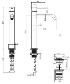 Смеситель для раковины Bossini Teo-T Z00703.022 античная бронза