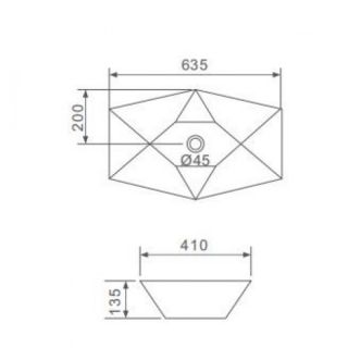 Накладная раковина Gappo GT504 63 см белый
