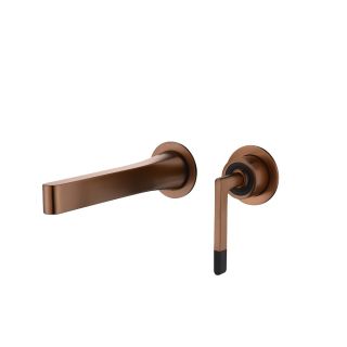 Смеситель для раковины Boheme  Duo из стены 2х-позиционный COPPER BRUSHED Брашированная медь