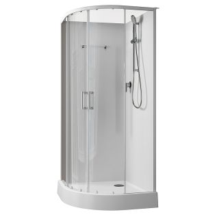 Душевая кабина Aquanet Passion EVO 281965 R 100x100 см профиль белый стекло прозрачное