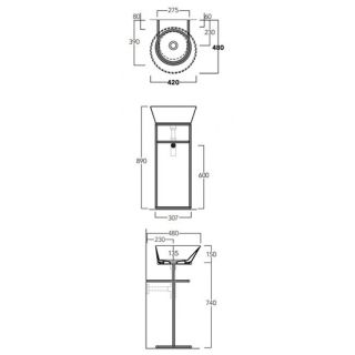 Консоль под раковину Simas Wave WASA01 nero matt черная