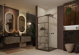 Душевая перегородка Ambassador Walk-in 15031215 120см чёрный/прозрачное