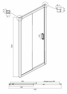 Душевая дверь Ambassador Forsa 17022216ABB 100см чёрный/тонированное