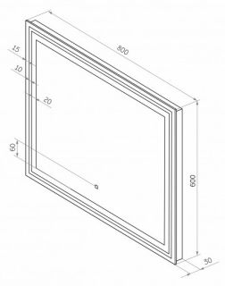 Зеркало с подсветкой Continent Fancy ЗЛП874 с сенсорным выключателем 80см