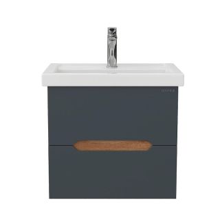 Тумба под раковину подвесная Onika Айленд 106163 60 см графит/дуб крафт золотой