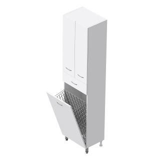 Пенал напольный Onika Модерн 404602 с бельевой корзиной 46 см белый