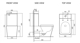 Унитаз напольный SantiLine SL-5028MB безободковый чёрный матовый