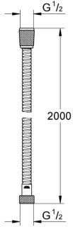 Душевой шланг GROHE Rotaflex Metal  28140001 2000 мм хром