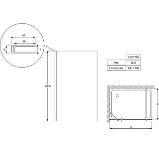 Душевая перегородка для ванны  Jacob Delafon Contra E22FT90-BL 90 см