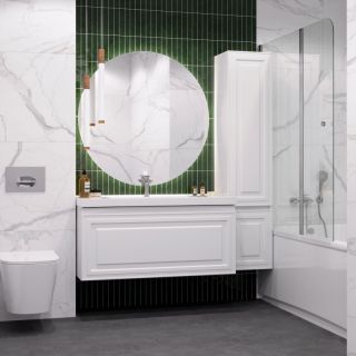 Тумба под раковину Aquanet Агата 345484 110 см белый сатин