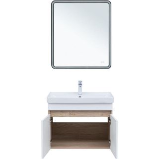 Тумба под раковину Aquanet Оптима 344800 70 см дуб светлый/белый сатин