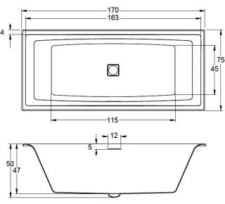Акриловая ванна Riho Still Square B100001005 170х75см белый