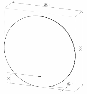 Зеркало с подсветкой Continent Ajour ЗЛП528 с бесконтактным сенсором 55см