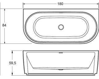 Акриловая ванна Riho Desire Back2Wall Mounted B089001005 184х84см белый