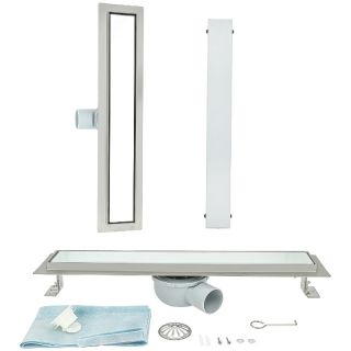 Душевой трап ALMAes Laguna LG50WH 50см белое стекло