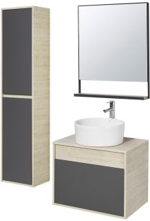 Тумба под раковину Акватон Лофт Урбан 65см дуб орегон/серый графит 1A254001LQX60