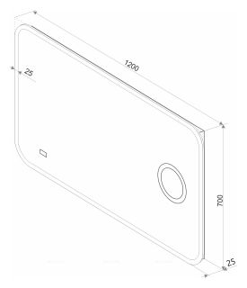 Зеркало с подсветкой Continent Bliss ЗЛП333 с увеличительной линзой 120см