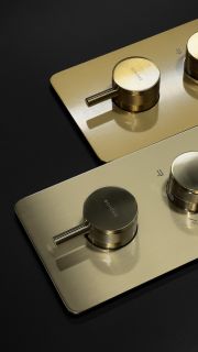 Встраиваемый смеситель для душа Boheme Cell 134-3-G 3-х проходной термостатический золото