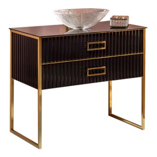 Тумба под раковину Armadi Art Monaco 100см чёрный/золото 867-100-BG