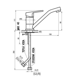 Смеситель для раковины Rav Slezak Colorado CO115.5 Хром