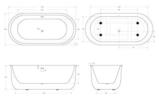 Акриловая ванна BelBagno BB709-1700-780 без гидромассажа 170.5x78 см