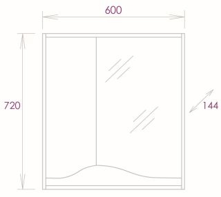 Шкаф-зеркало Onika Брендон 206084 60см бетон крем/камень светлый