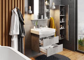 Шкаф-зеркало Onika Девис 206542 65см бетон чикаго