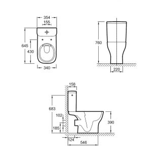 Чаша напольного унитаза  Jacob Delafon STRUKTURA UJX102-00