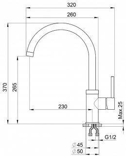Смеситель для кухни Granula 2125, СЛАНЕЦ сланец