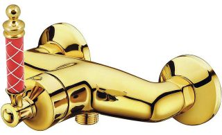 Смеситель для душа Boheme Vogue  Murano, рубиновое_Комплект золото