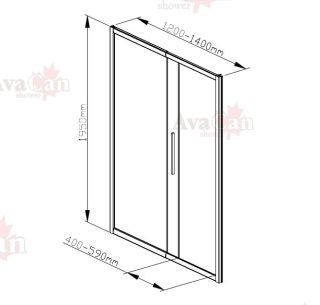 Душевая дверь в нишу AvaCan FB 120-140 MT чёрный