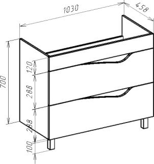 Тумба под раковину Bellezza Эйфория 105см черный 00000010221