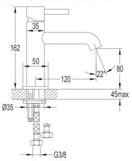 Смеситель для раковины Omnires Y матовое золото Y1210NGLB