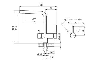 Смеситель для кухни Granula 2305, НЕРЖ Нержавеющая сталь