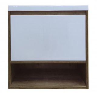 Подвесная тумба под раковину Эстет Monaco Wood ФР-00010680 60см один ящик белый/дуб рустикальный