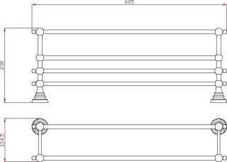 Полка для полотенец Sapho Diamond бронза 1318-14