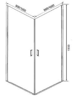 Душевой уголок Orange E04-090TB без поддона 90х90, стекло прозрачное