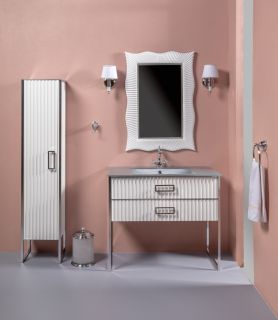 Тумба под раковину Armadi Art Monaco 100см белый/хром 866-100-WCR