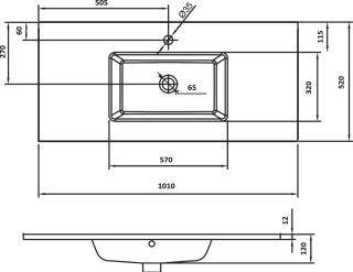 Раковина Armadi Art Monaco 100см чёрный 852-100-B