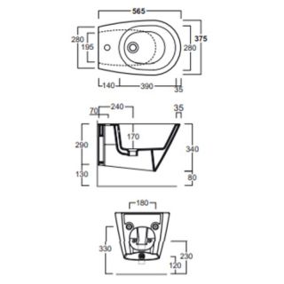 Биде Simas Gambassi GA19bi*1 подвесное Белое