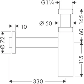 Сифон для раковины Hansgrohe 52105140 шлифованная бронза