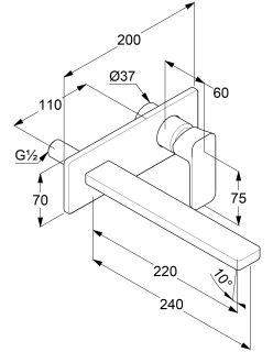 Смеситель для раковины Kludi Renon 42245N275 сталь оружейная брашированная