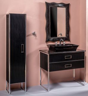 Пенал Armadi Art Monaco 170см чёрный/хром 868-BCR